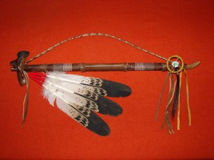 Peace pipe Rawhide Wrapped