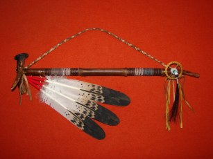 Peace pipe Rawhide Wrapped