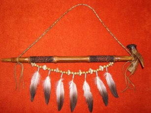 Peace pipe Rawhide Wrapped