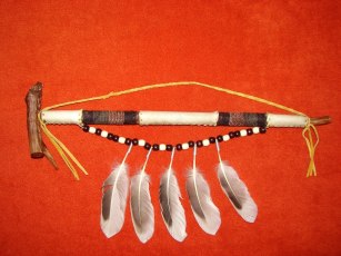 Peace pipe Rawhide Wrapped