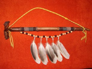 Peace pipe Rawhide Wrapped