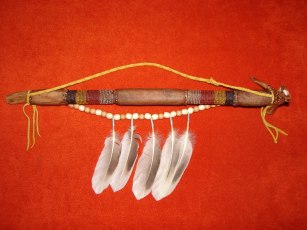 Peace pipe Rawhide Wrapped