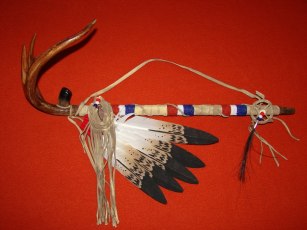 Peace pipe Wrapped Leather