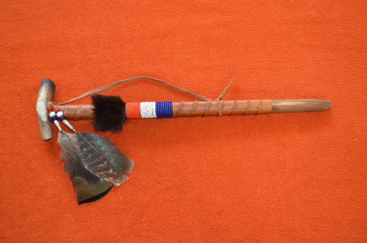 Lakota Sioux Decorative Buckskin Wrapped Indian Peace Pipes