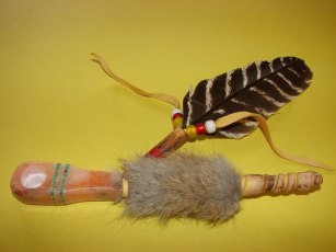 Peace pipe Wrapped Leather