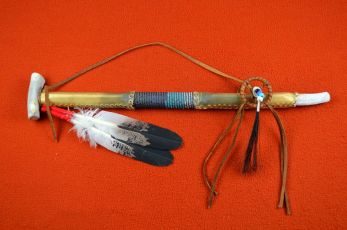 Rawhide wrapped Peace pipe