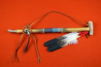 Rawhide wrapped Peace pipe