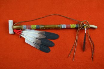 Rawhide wrapped Peace pipe