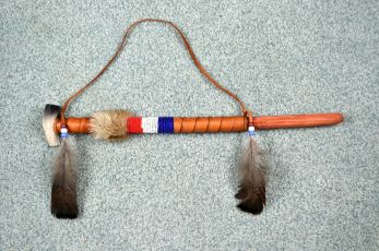 Lakota Sioux Decorative Buckskin Wrapped Indian Peace Pipes